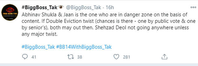 bigg boss double eviction tweet