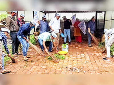 ಬಿಆರ್‌ಟಿಎಸ್‌ ವಿರುದ್ಧ ಆಪ್‌ ವಿಭಿನ್ನ ಪ್ರತಿಭಟನೆ