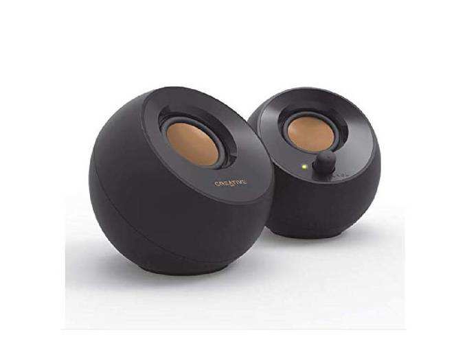 Creative Pebble 2.0 USB-Powered Desktop Speakers with Far-Field Drivers and Passive Radiators for PCs and Laptops (Black)
