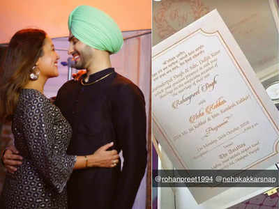 नेहा कक्कड़ और रोहनप्रीत सिंह 26 अक्टूबर को इस जगह करेंगे शादी, सामने आया वेडिंग कार्ड!