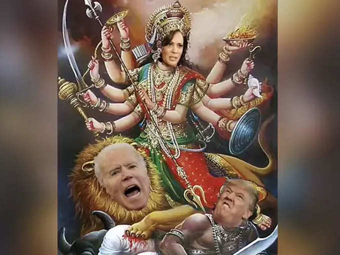 kamala Harris shown Durga