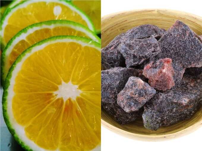 black salt with lemon