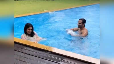 Video: पति शोएब इब्रामिम संग स्‍वि‍मिंग पूल में उतरीं दीपिका कक्‍कड़, खूब की मस्‍ती