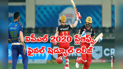 IPL 2020 సీజన్ ప్లేఆఫ్స్, ఫైనల్ మ్యాచ్‌ల షెడ్యూల్ విడుదల 