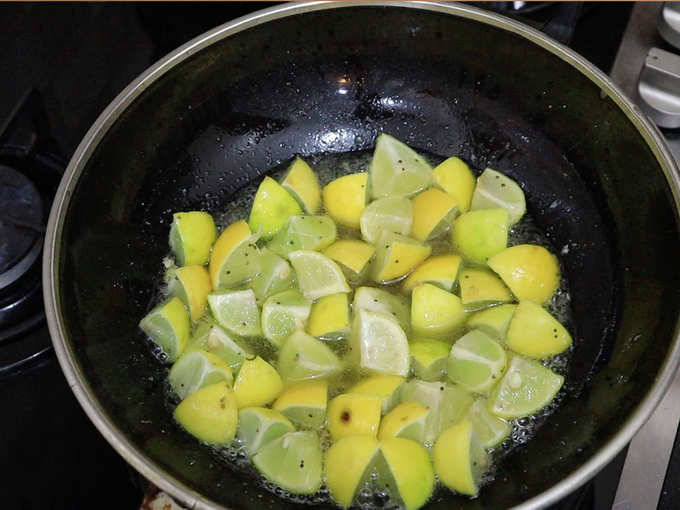 Cook Lemon For Few Seconds