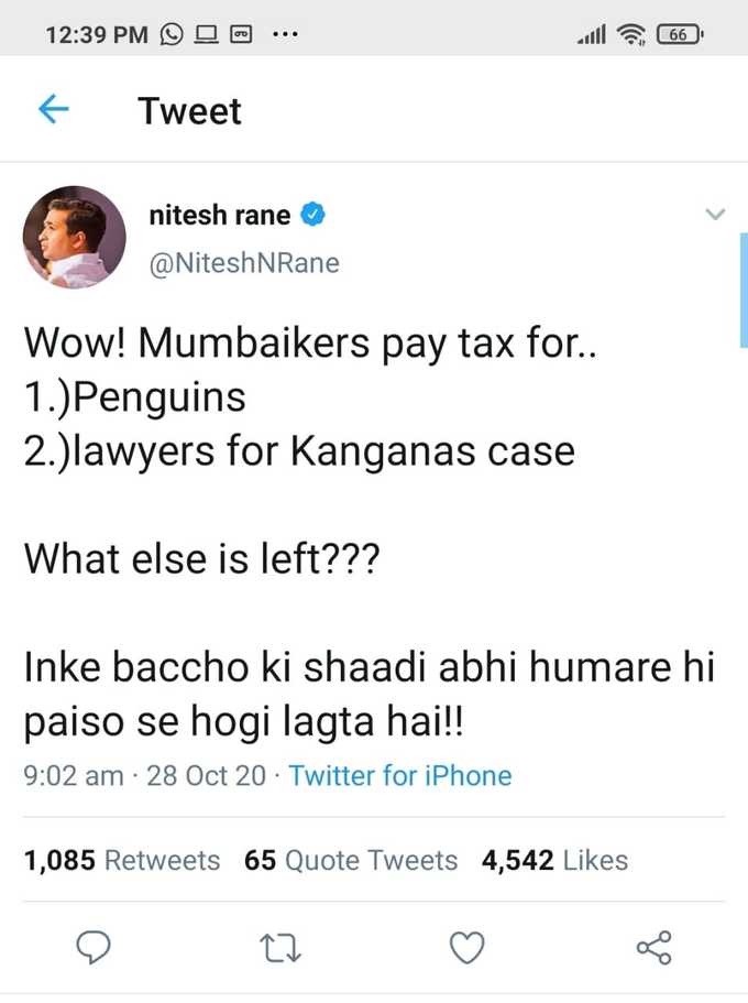 nitesh rane twit