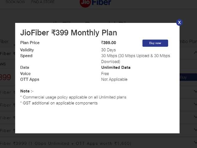 Jiofiber plan