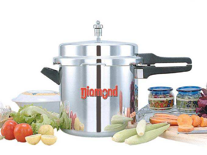 Diamond Outer Lid Aluminium Pressure Cooker 3 Litres | Silver