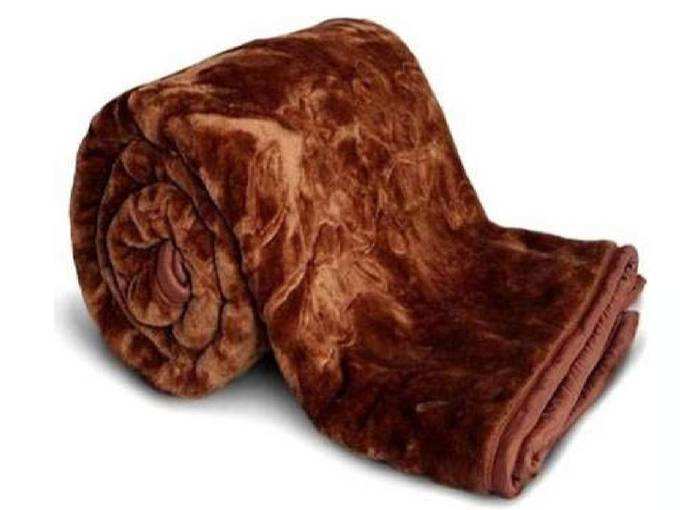 Cobija Ultra Soft Luxurious Embossed Very Warm Korean Mink AC Blanket Single Bed for Winter - Brown (150 X 230 cm) (Single, Brown)
