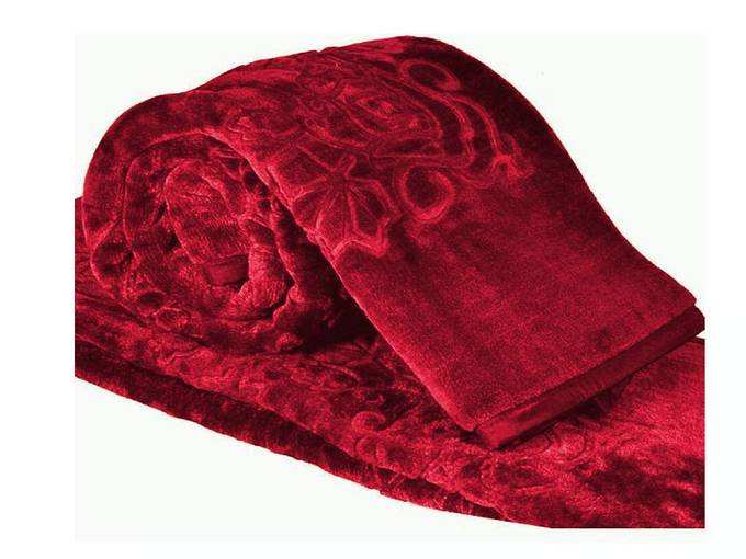 Cloth Fusion Celerrio Mink Double Bed Blanket for Winter-Maroon