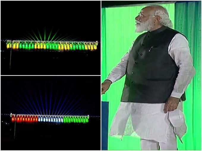 PM मोदी ने किया सरदार सरोवर बांध की सजावटी लाइट का उद्घाटन