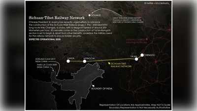 लद्दाख में तनाव के बीच भारत को रेल नेटवर्क से कैसे घेर रहा चीन, मैप में देखें