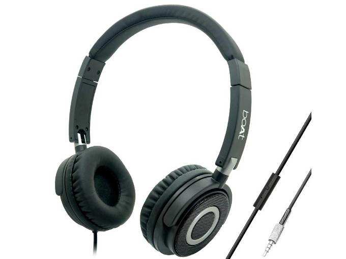 boAt Bassheads 900 On Ear Wired Headphones(Carbon Black)