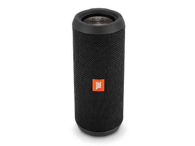 JBL Flip 3 Stealth Waterproof Portable Bluetooth Speaker with Rich Deep Bass (Black), Without Mic