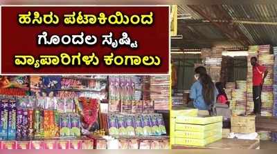 ವಿಡಿಯೋ: ಹಸಿರು ಪಟಾಕಿಯಿಂದ ಗೊಂದಲ ಸೃಷ್ಟಿ; ವ್ಯಾಪಾರಿಗಳು ಕಂಗಾಲು