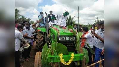 ರೈತರ ಜೊತೆ ಒಂದು ದಿನ: ಹುಟ್ಟಹಬ್ಬದಂದು ಟ್ರ್ಯಾಕ್ಟರ್ ಚಲಾಯಿಸಿ ರಾಗಿ, ಕಬ್ಬು ಬಿತ್ತನೆ ಮಾಡಿದ ಬಿಸಿ ಪಾಟೀಲ್‌!