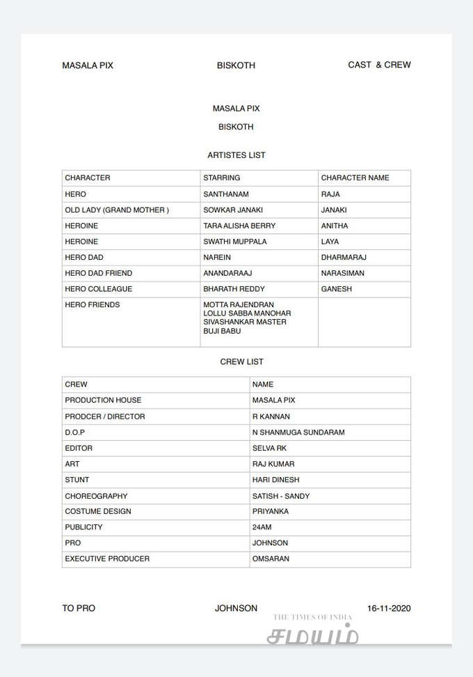 சந்தானத்தின் பிஸ்கோத் படக்குழு பிரெஸ்மீட்