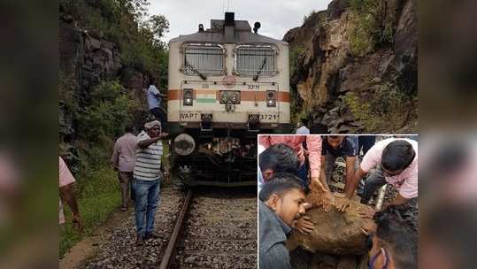 தண்டவாளத்தில் பாறைகள், ஓட்டுநரால் தப்பிய பயணிகள் ரயில்...