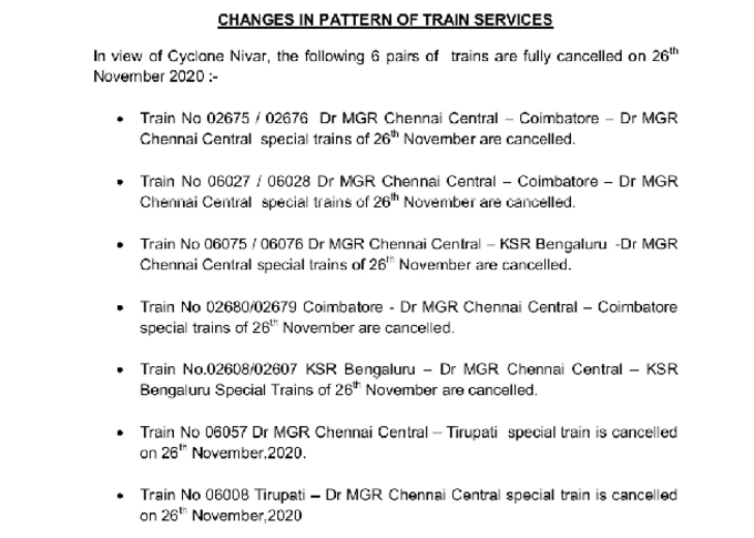 ये ट्रेनें हुईं रद्द