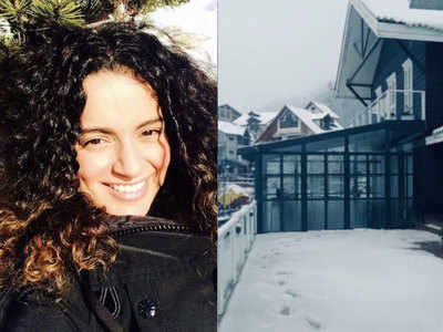PHOTOS: कंगना रनौत ने दिखाया मनाली का पहला स्नोफॉल, सुबह-सुबह बर्फ से ढंक गया घर