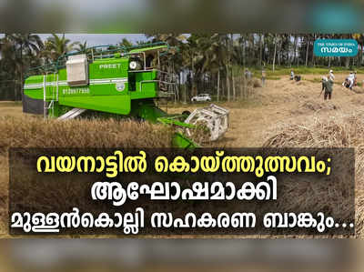 വയനാട്ടില്‍ കൊയ്ത്തുത്സവം; ആഘോഷമാക്കി മുള്ളന്‍കൊല്ലി സഹകരണ ബാങ്കും...