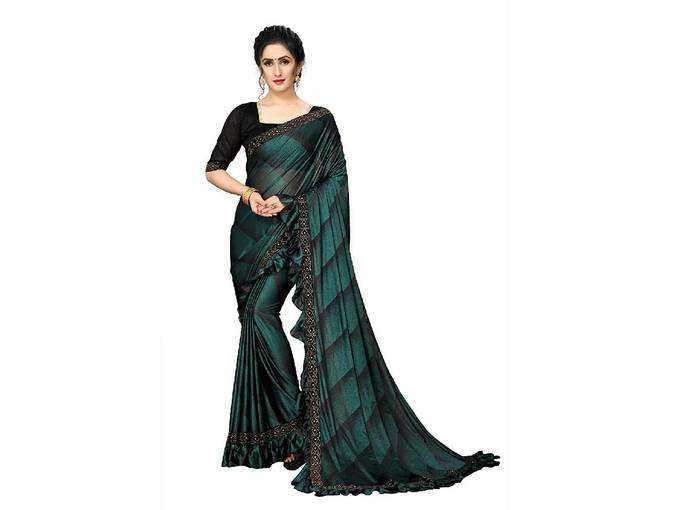 FAB DADU Raw Silk With Blouse Piece Saree