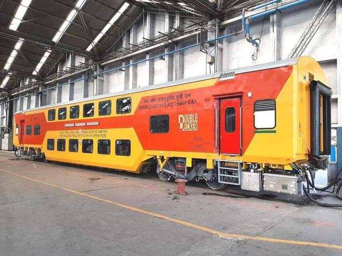 Double Decker Coaches in Train