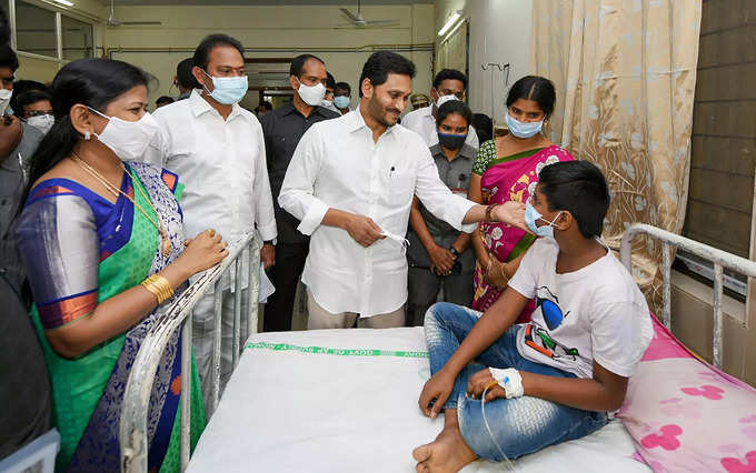Godavari: Andhra Pradesh CM Y S Jagan Mohan Reddy in Eluru Hospital