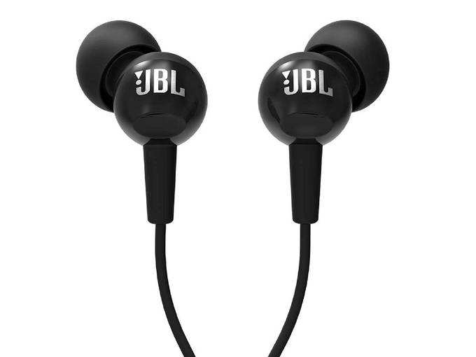 JBL C100SI In-Ear Deep Bass Headphones with Mic (Black)