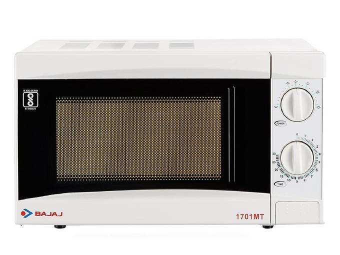 Bajaj 17 Litres Solo Microwave Oven with Mechanical Knob (1701 MT, White)