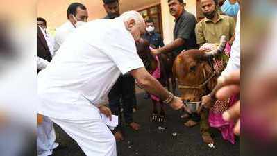 ವಿಧಾನಸಭೆಯಲ್ಲಿ ಗೋ ಹತ್ಯೆ ನಿಷೇಧ ಕಾಯ್ದೆ ಅಂಗೀಕಾರ, ಬಿಎಸ್‌ವೈ ನಿವಾಸದಲ್ಲಿ ಗೋಪೂಜೆ