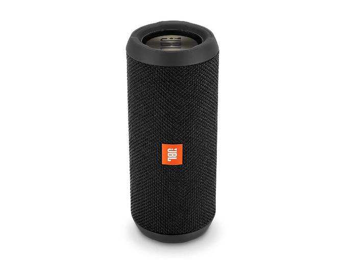 JBL Flip 3 Stealth Waterproof Portable Bluetooth Speaker with Rich Deep Bass (Black), Without Mic