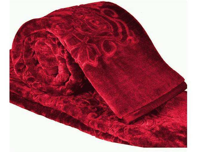 Cloth Fusion Celerrio Mink Double Bed Blanket for Winter-Maroon