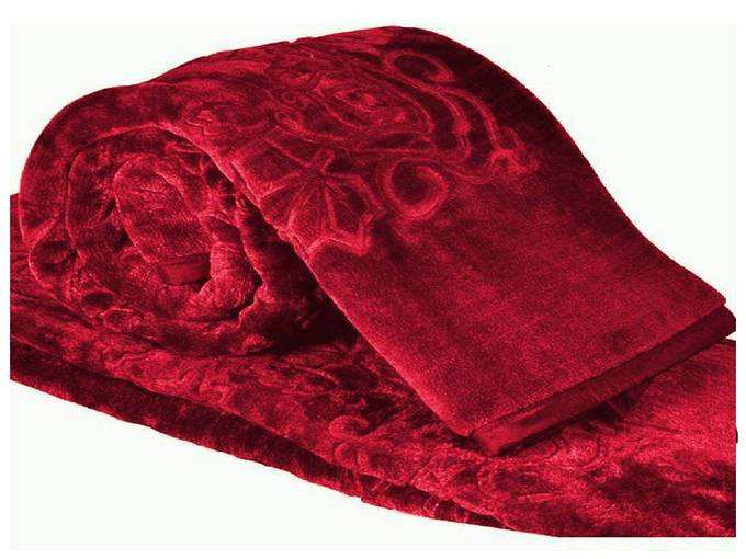 Cloth Fusion Celerrio Mink Double Bed Blanket for Winter-Maroon