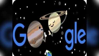 Google Doodle-এ শীতের আগমনে পৃথিবীর মাথায় টুপি, কাছাকাছি আসার খুশিতে শনি ও বৃহস্পতির হাইফাইভ!