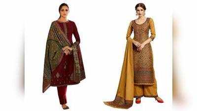 जाड़े में फैशन का तड़का लगाने के लिए Amazon से ऑर्डर करें ये स्टाइलिश Woolen Women Salwar Suit and Kurti