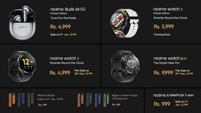 Realme Watch S series And Buds Air Pro Master Edition Price And Features