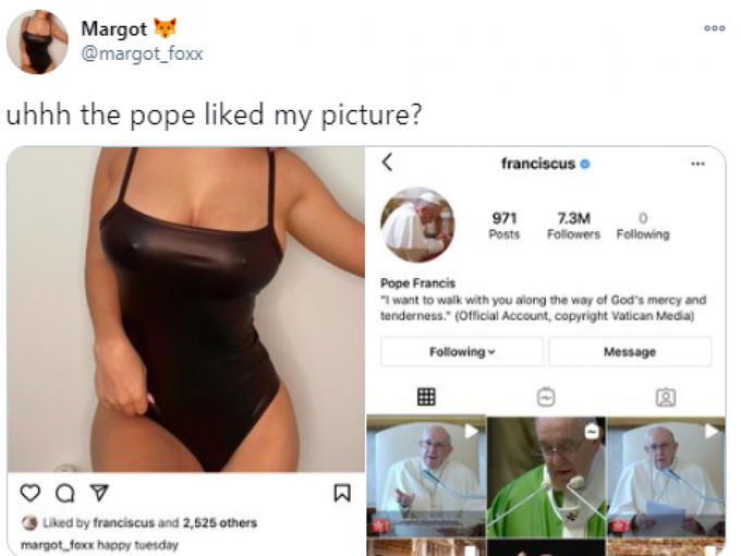 pope instagram handle likes another models-bikini