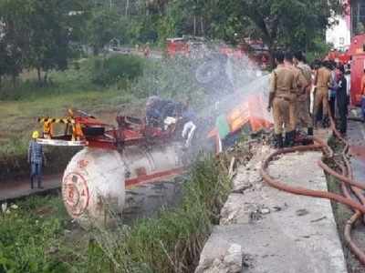 दौसा: Highway पर बेकाबू हो कर पलटा LPG Gas टैंकर, गैस रिसाव से मचा हड़कंप- शहर सहित ग्रामीण इलाकों की बिजली बंद