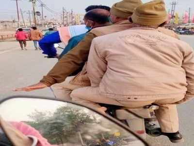 Prayagraj News: बाइक सवार सहित 3 पुलिसकर्मियों की फोटो हुई वायरल, ट्रैफिक पुलिस ने काटा चालान