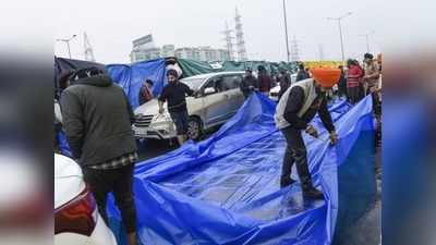 Farmers Protest: बारिश से प्रदर्शनकारी किसानों के तंबुओं में पानी भरा, कड़ाके की ठंड में कंबल भी हुए गीले