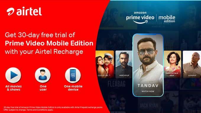 Airtel And Amazon Prime Offer