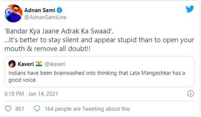 ट्रोल करणाऱ्याला अदनान सामीचं उत्तर