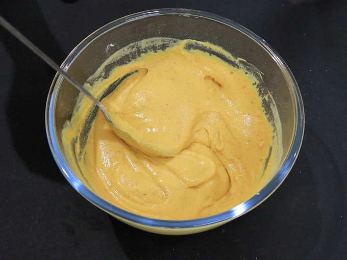 Add water and make a thick bajji paste