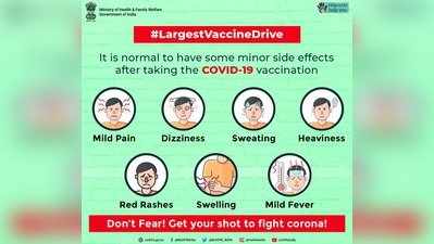 ಭಯ ಬೇಡ, ಕೊರೊನಾ ವಿರುದ್ಧ ಹೋರಾಡಿ: ಲಸಿಕೆಯ ಅಡ್ಡ ಪರಿಣಾಮಗಳ ಸಚಿತ್ರ ಸಂದೇಶ ನೀಡಿದೆ ಆರೋಗ್ಯ ಇಲಾಖೆ