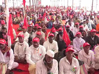 Farmers Protest at Mumbai Live Updates: राज्यपालांची भेट होणार नसल्यानं मोर्चा पुन्हा आझाद मैदानाकडे