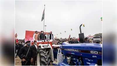 Farmers Protest: किसानों के समर्थन में यूपी में सपाईयों ने निकाली ट्रैक्टर रैली, कई हिरासत में