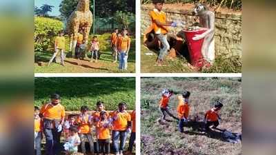 ಕಸ ಗುಡಿಸಿ ಮಕ್ಕಳ ಗಾಂಧಿಗಿರಿ: ರಾಜಾಸೀಟ್‌ನಲ್ಲಿ ಎಲ್ಲೆಂದರಲ್ಲಿ ತ್ಯಾಜ್ಯ; ಸ್ವಚ್ಛಗೊಳಿಸಿದ ಕಲಾನಗರದ ಚಿಣ್ಣರು