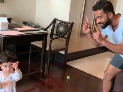India vs England: क्वारंटीन के पहले दिन बेटी के साथ खेलते नजर आए अजिंक्य रहाणे, देखें वीडियो