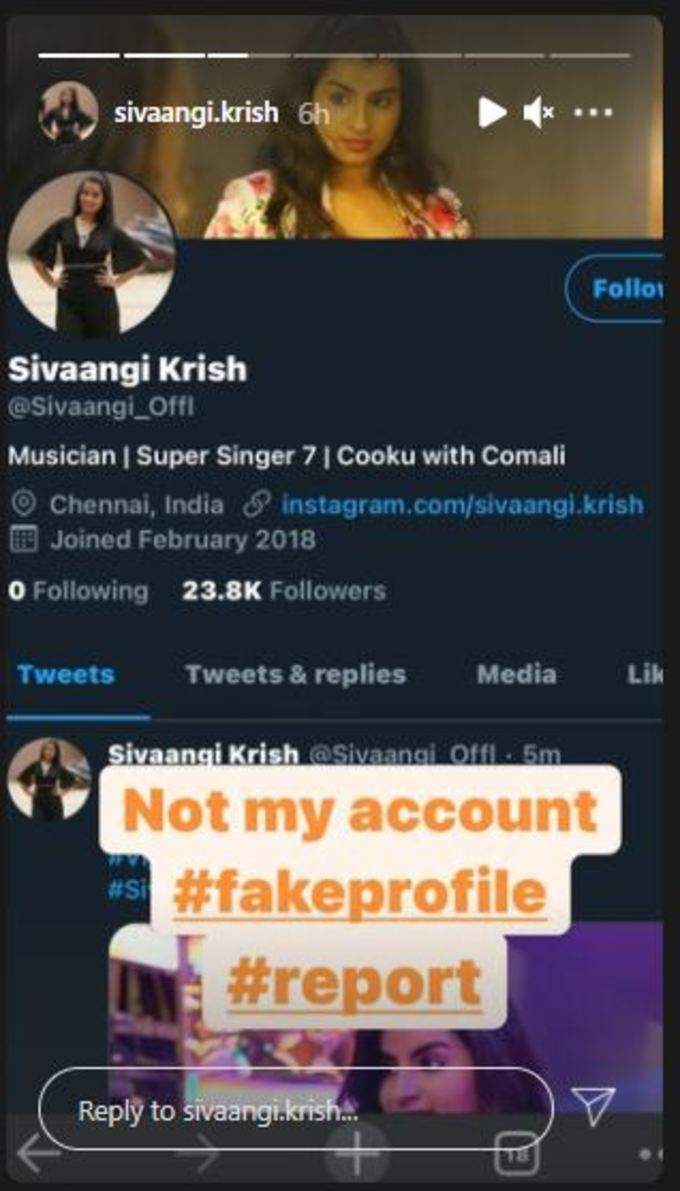 Shivaangi compalins about fake twitter account